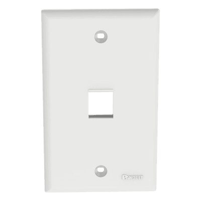 Placa de Pared Vertical / 1 Puerto Keystone / Estilo Plano / 69.8 x 114.3 mm (2.75 x 4.5 pulg.) / Color Blanco