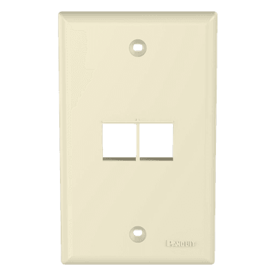 Placa de Pared Vertical / 2 Puertos Keystone / Material ABS / Color Marfil / 69.8 x 114.3 mm