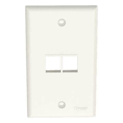 Placa de Pared Keystone / Vertical / 2 Puertos / Diseño Plano / Blanco Mate / 69.8 x 114.3 mm