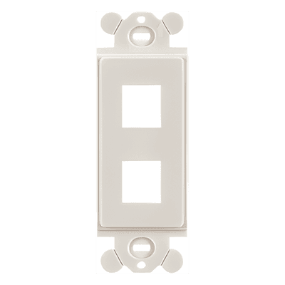 Marco de Módulo Keystone / 2 Puertos / Placa Frontal GFCI / Montaje Roscado #6-32 / ABS / Blanco Mate