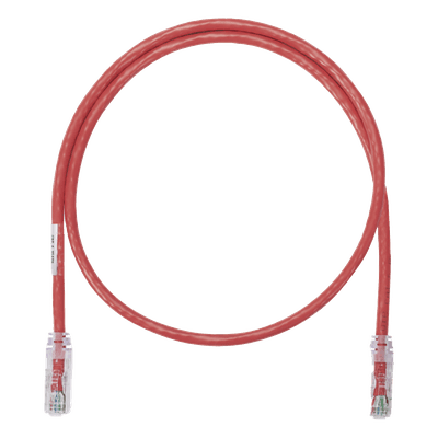 Cable de Parcheo UTP / Categoría 6 Clase E / 0.3 m (1 ft) / 24 AWG / RJ45 T568B / Boot Delgado / Rojo