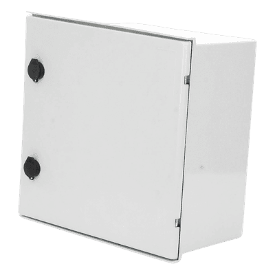Gabinete de Poliéster IP65 / 400 x 400 x 200 mm / Carga 25 kg / Placa Trasera 307 x 386 mm / Cerradura con Llave / Uso en Intemperie — miniatura 2