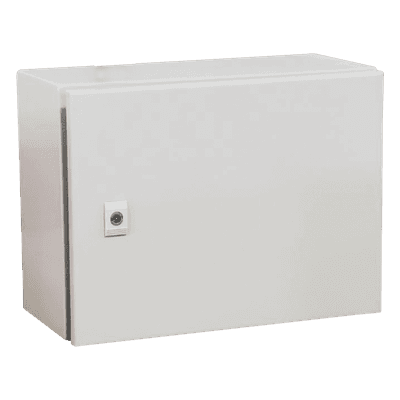 Gabinete de Acero para Intemperie / IP66 / IK10 / 500 x 300 x 300 mm / Carga 45 kg / Placa Trasera / Llave