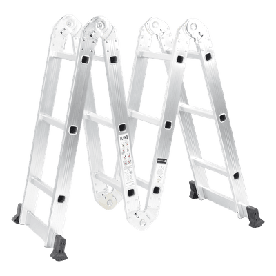 Escalera Multiposiciones / Aleación de Aluminio / Alcance 3.52 m (11.55 ft) / Carga 150 kg / 4 Configuraciones