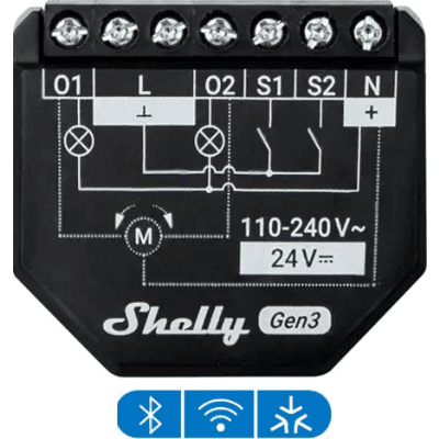 Interruptor Inteligente Wi-Fi / 2 Canales / 10 A por Canal / Medición de Energía / Bluetooth 4.2