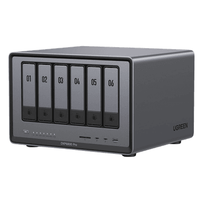 NAS / 6 Bahías + 2 NVMe / Intel i5 / Thunderbolt 4 / 10GbE / DDR5 64GB / HDMI
