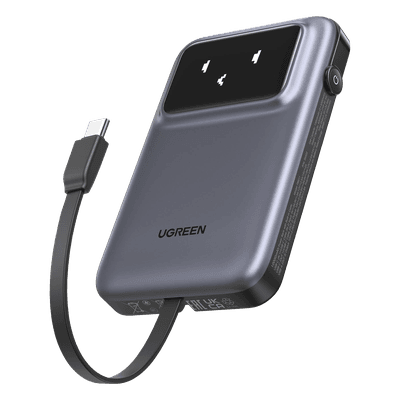 Power Bank / 10000 mAh / 30 W / Carga Bidireccional / Pantalla TFT / USB-C Integrado / Aprobación Aérea